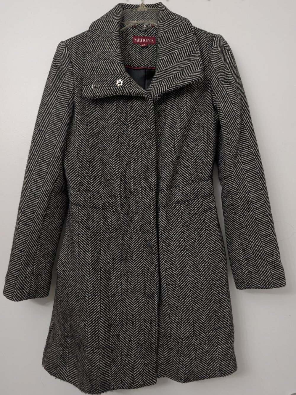 Merona Herringbone Winter Coat, Sz Small